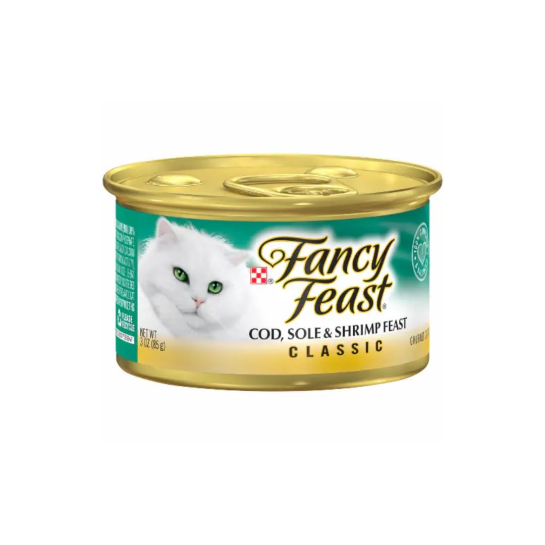 Purina Fancy Feast Classic Pate Cod, Sole And Shrimp Gourmet Wet Cat ...